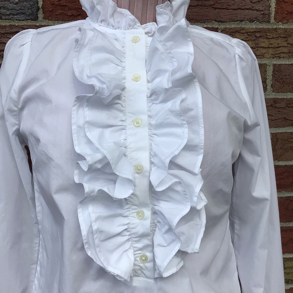 J Crew Cotton Ruffle Blouse - Picture 2 of 16